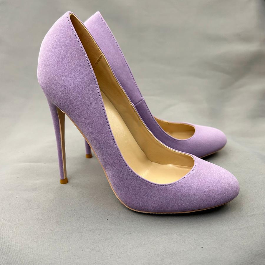 Round Toe Suede Women Pumps Sexy Gradient Stiletto High Heel Shoes 12Cm/10cm Dress Pumps Women Shoes Party Size 33-45