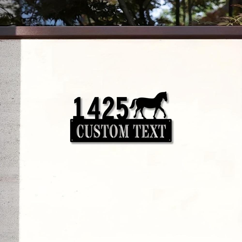 Custom Metal Wall Art Decor Home Number Sign Address Plaque Garden Gift