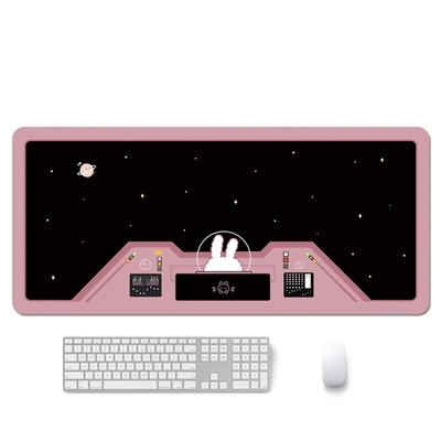 Weltraum-Astronauten-Kaninchen-Mauspad, niedliches Cartoon-Computer-Tastatur-Pad, rutschfeste Gummiunterseite, Büro-Desktop-Tischmatte für Frauen