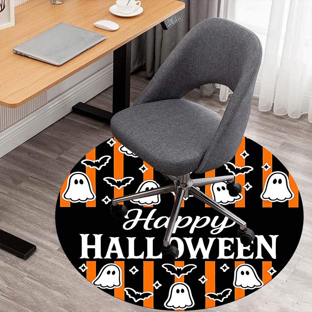 1pc Happy Halloween Round Chair Mat Area Rug - Non-Slip, Floor Mat for Office, Bedroom, Home Decor Christmas Gift-1002352