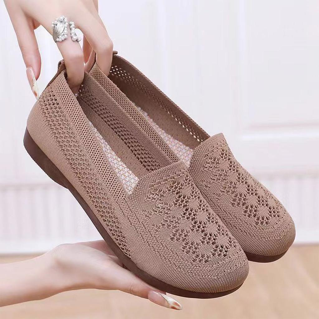 Women's Soft Sole Breathable Mesh Slip On Casual Shoes Lightweight Comfortable Flexible Flat Loafers for Everyday Wear