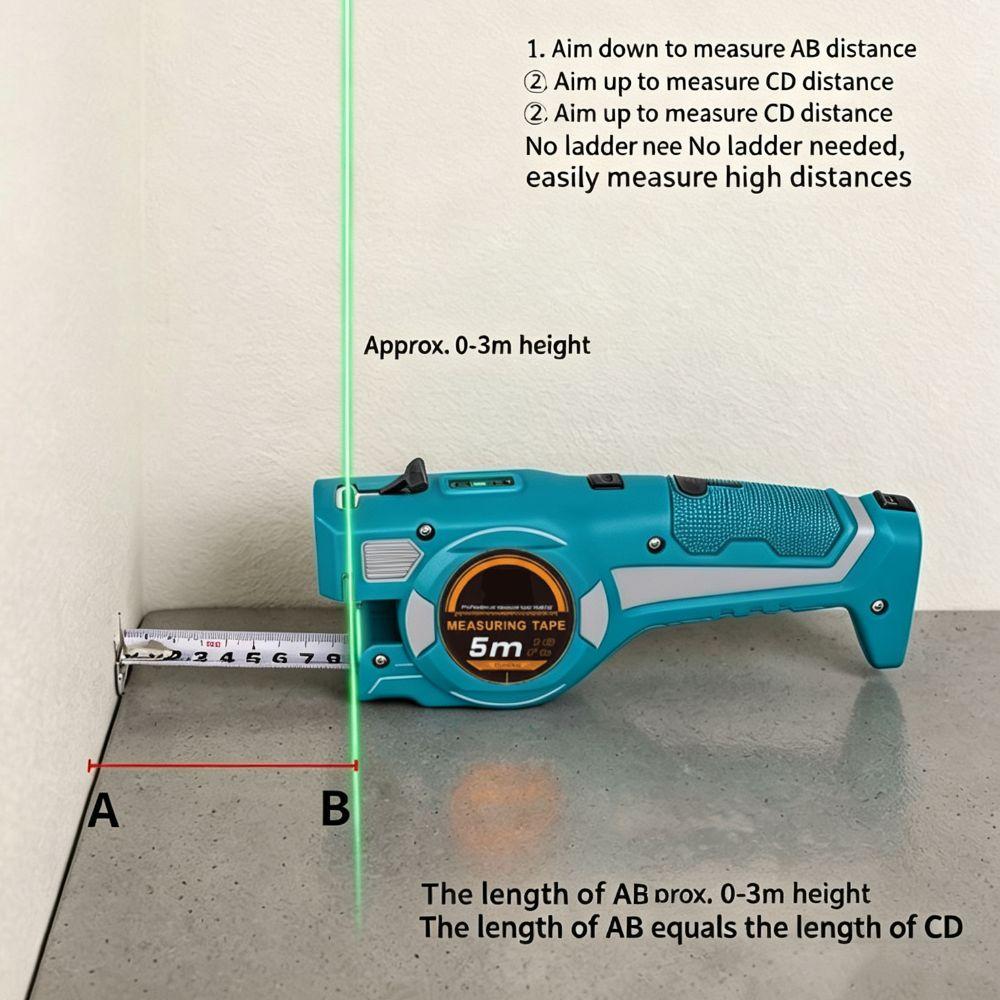 5Mx25mm Laser Distance Meter 3-in-1 Digital Laser Rangefinder Installation engineering