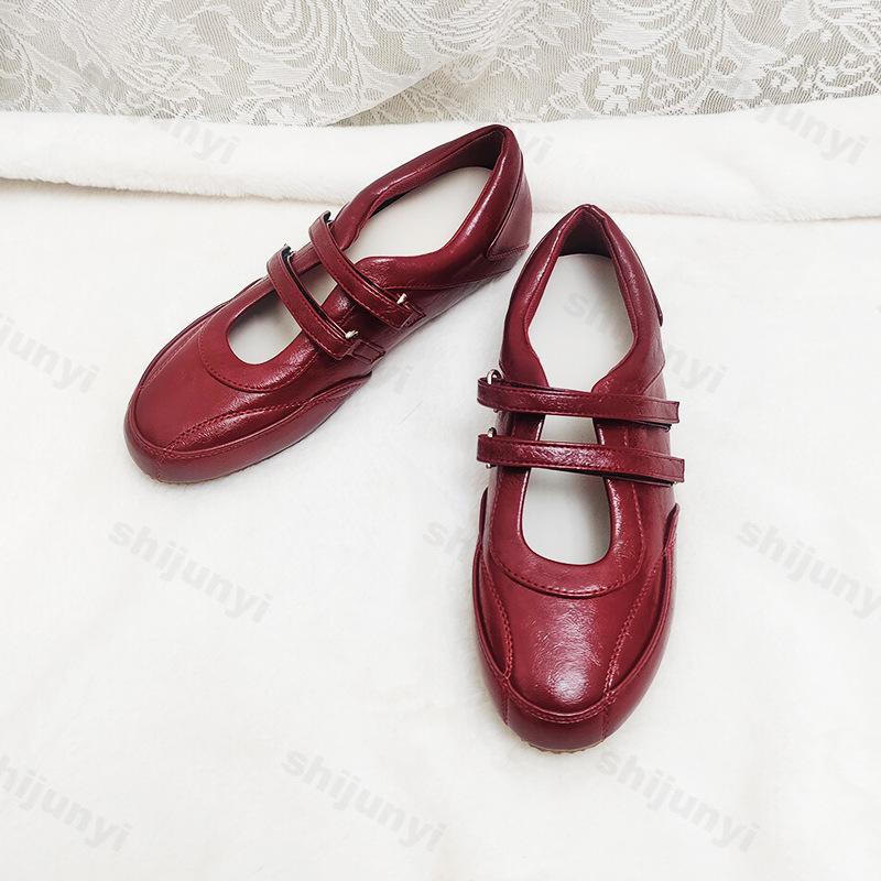 Fashion Women's Ballet Shoes 2025 Autumn New Fashion Vintage Flat Mary Jane Shoes Lightweight Comfortable Ouitdoor Non Slip Casual Shoes