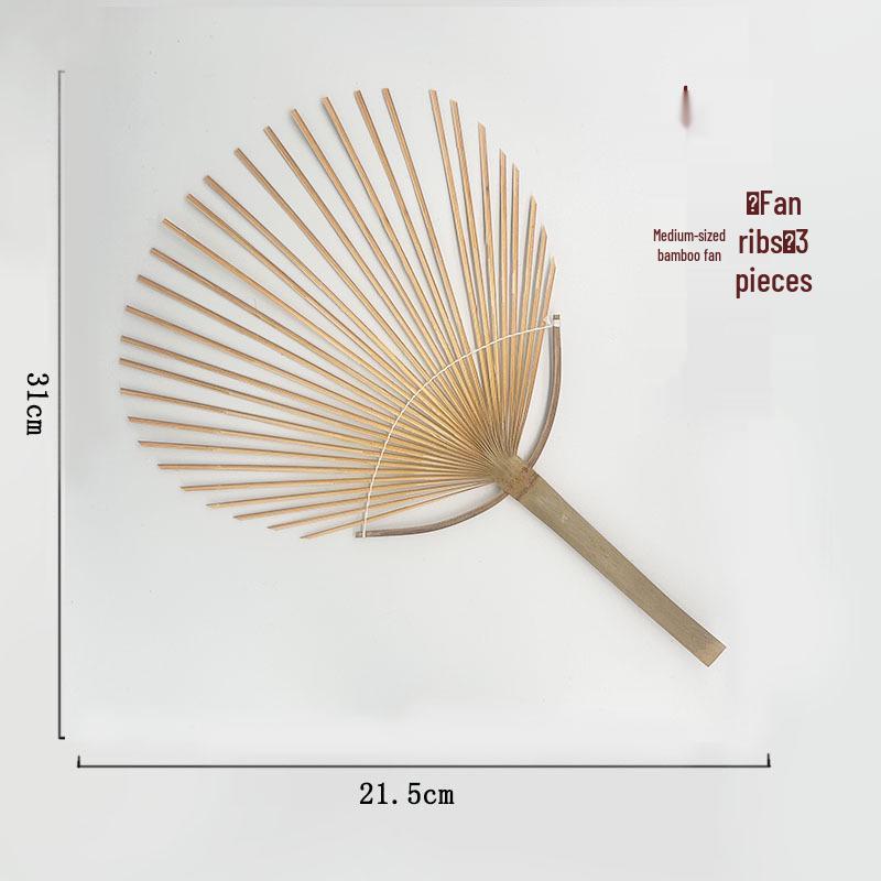 Zhuang Brocade Bamboo Fan Material Kit - Intangible Cultural Heritage Round Fan for Kindergarten