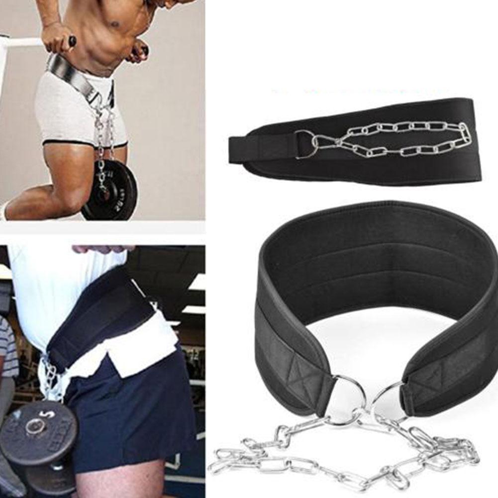 Male Gym Fitness Weight Lifting Belt Waist Strength Training Power Chain