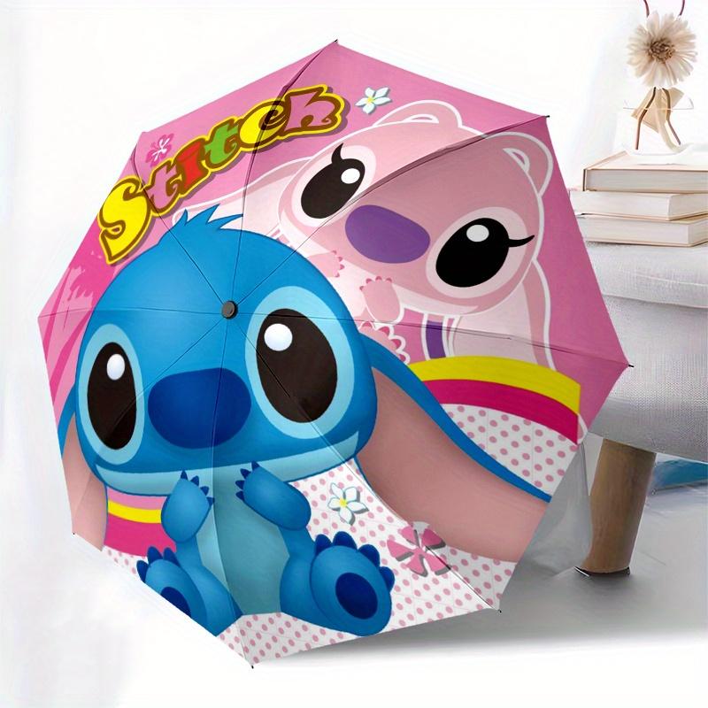 Stitch, Lilo Automatic Opening and Closing Umbrella - 8 Ribs Portable Folding Umbrella with Plastic Handle, Suitable for Leisure and Hallowe