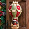 Vintage Christmas Hot Air Balloon Kit with Bell Bow Snowman Santa Balloon Hanging Decor Handmade Hand-Sewn Xmas Tree Pendant Kit
