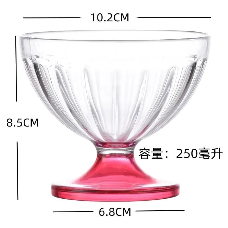 Transparente Salatteller 250ml Klare Kunststoff-Salatschale Für Dessert Shake Kelchglas Geprägter Eisbecher Zuhause