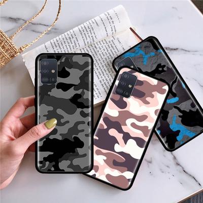 Wzór Kamuflażowy Camo wojskowy Armia Etui Dla Samsung Galaxy A51 A71 A01 A81 A91 A50 A70 A70s M31 Czarny Silikonowy Pokrowiec Na Telefon Fu