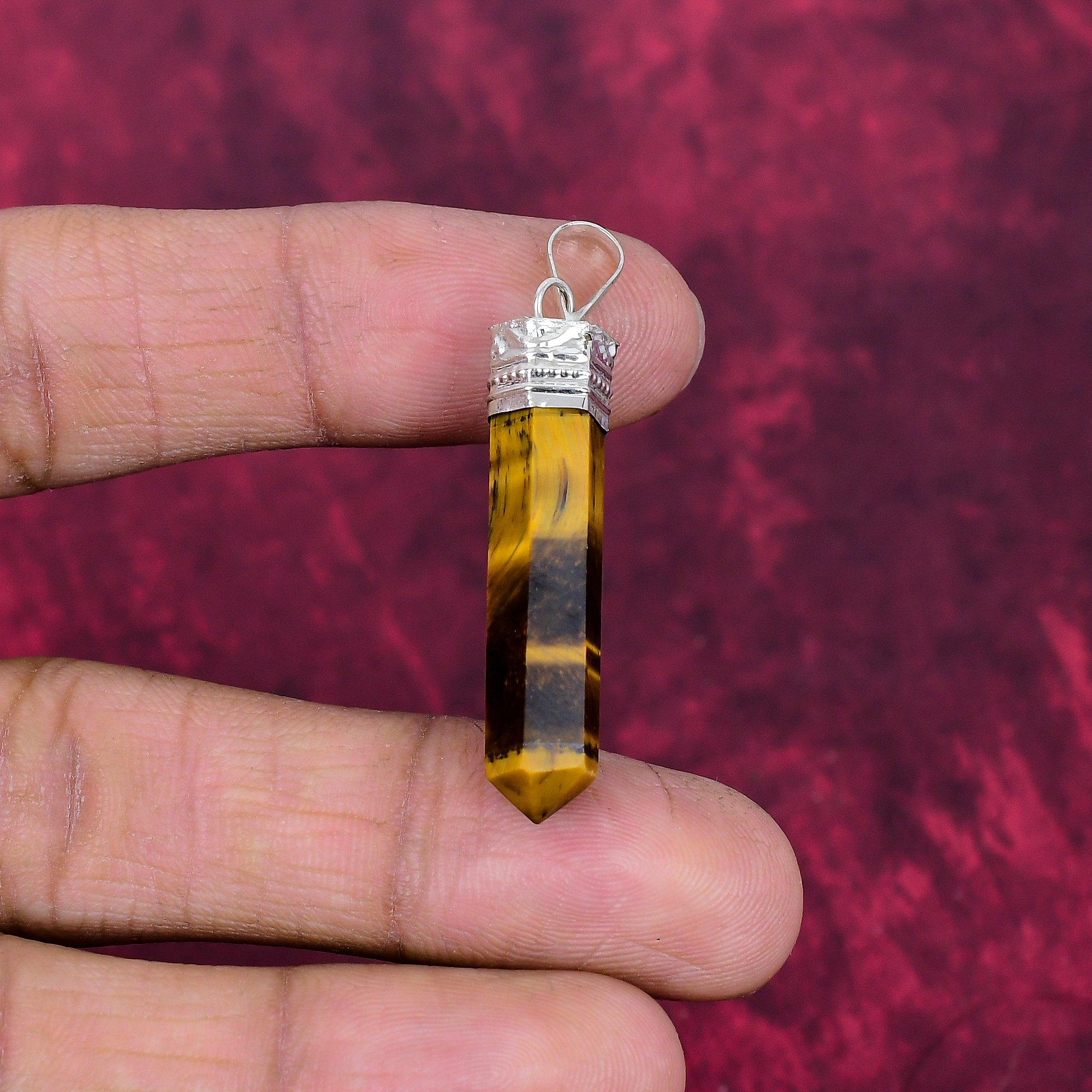

Tiger Eye Pendant, 925 Solid Sterling Silver Jewelry, Gemstone Pendant, Gift For Her Handmade Beautiful Jewelry 2.04 Inches