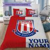 Custom Name Stoke City FC Bedding,Quilt Set Quilt Cover Pillowcase Home Birthday Gift(1 * Duvet Cover + 2 * Pillowcase, Without Core)_xia
