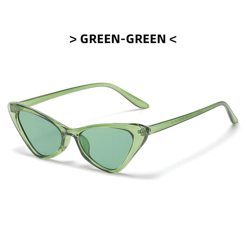 Retro Cat Eye Solbriller UV400 Shades Vintage Små Trekant Solbriller Hip Hop Briller Kvinner Kvinnelige Trendy Briller