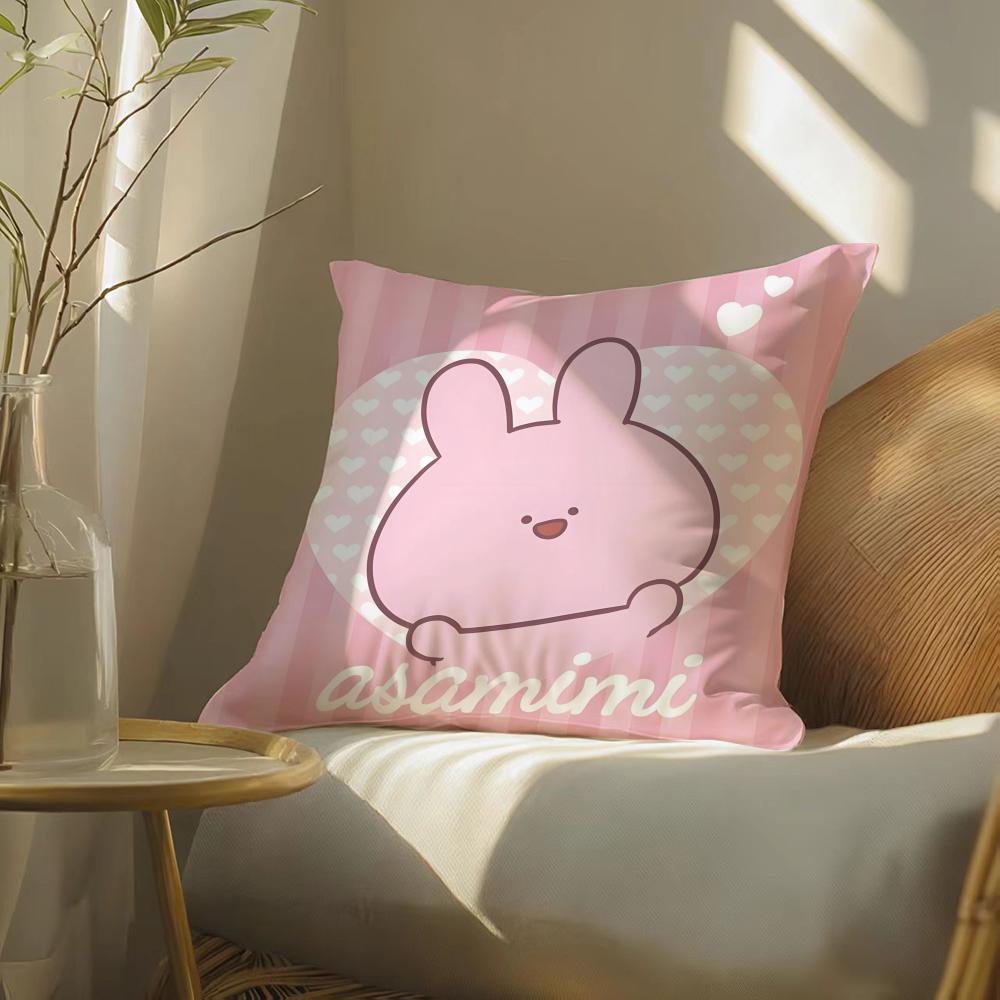 Cartoon AAsamimichan Cute Bunny Singer Pillow Case Pattern Printed Pillowcase For Living Room Sofa Cushion Cover