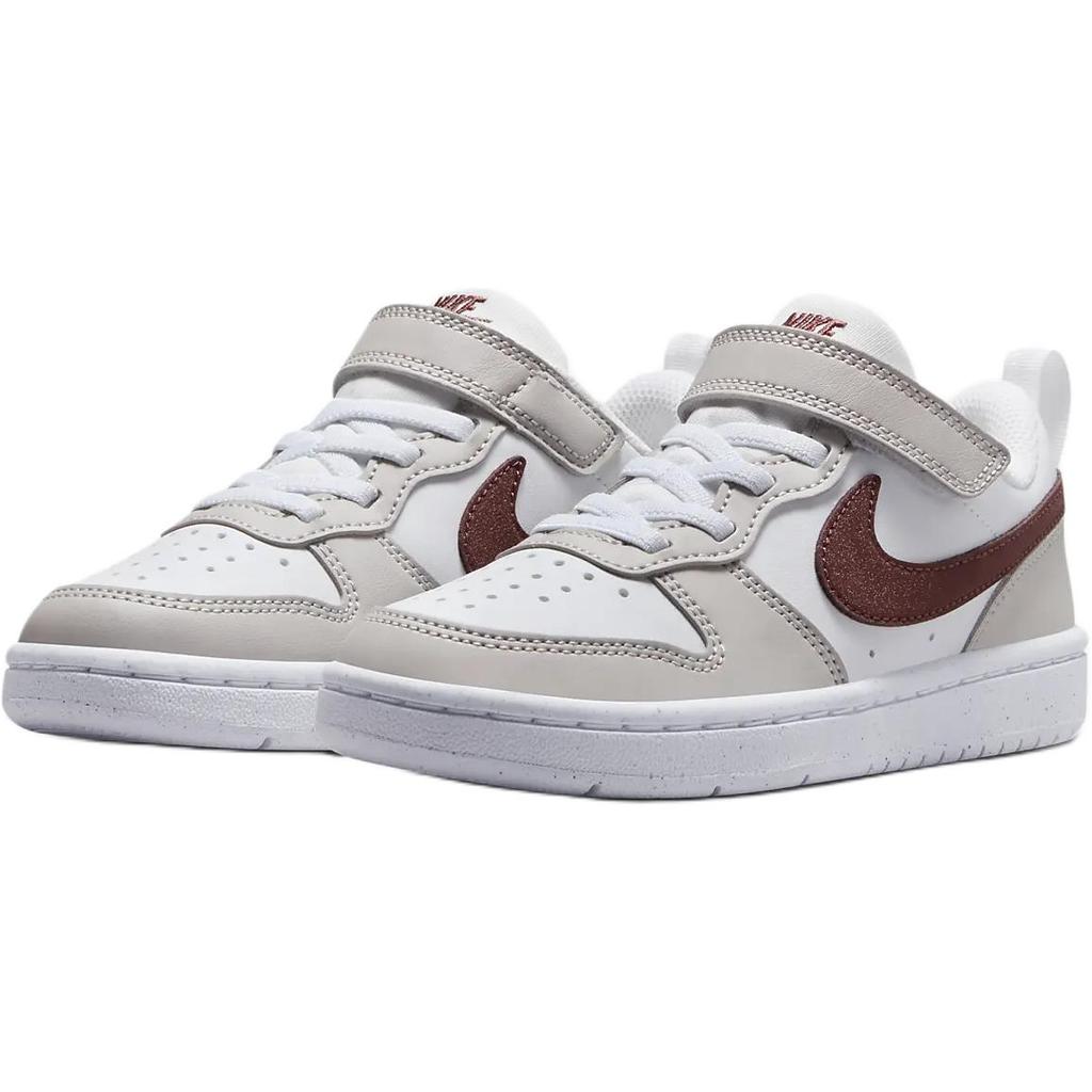 Nike Court Borough Recraft Vorschulkinder Lifestyle Schuhe Weiß Hell-Eisenerz Dunkles Pony FZ4522-100