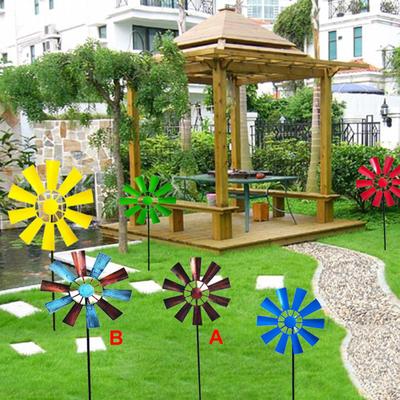 28in Wind Spinner with Metal Garden Stake Pinwheel for Outdoor Garden Decor
