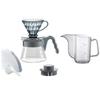 HARIO V60 Color Brew with Kettle Hand Drip Glass Measuring 40 Paper Recipe and Kettle (1-2 Cups) Set, Heat-Resistant Server, Spoon, Sheets, Book,
