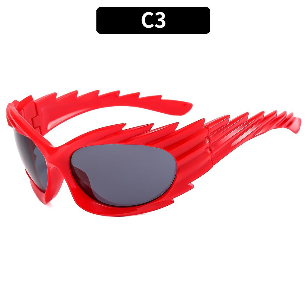 

XJiea Sunglasses Women 2024 Designer y2k Steampunk Wing Shape Men s Sun Glasses Trendy Oversized Outdoor Cycling Shades Goggle As picture красный