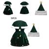 Gorgeous Women Christmas Tree Cosplay Costume Plus Size Xmas Dress Cloak Hat Party