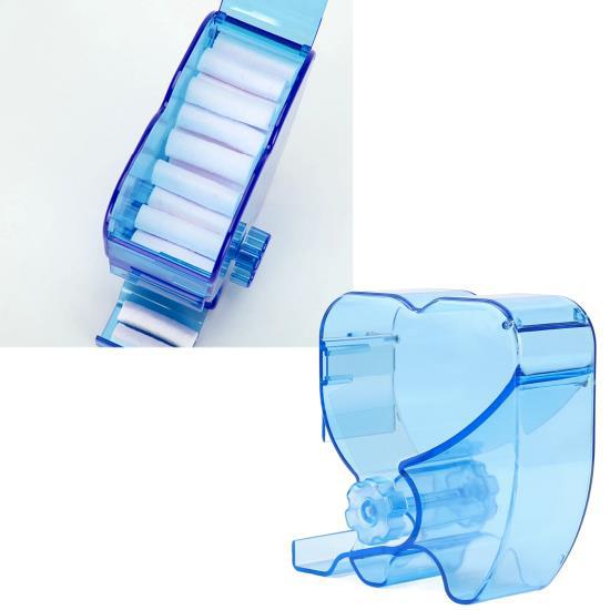 Dental Cotton Roll Box Blue Safe Sturdy Streamlined Design Cardioid Cotton Roll Dispenser 