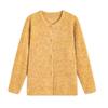 Preppy Floral Yellow Mixed-Color Knit Cardigan Coat for Women - 2025 Spring/Autumn Collection