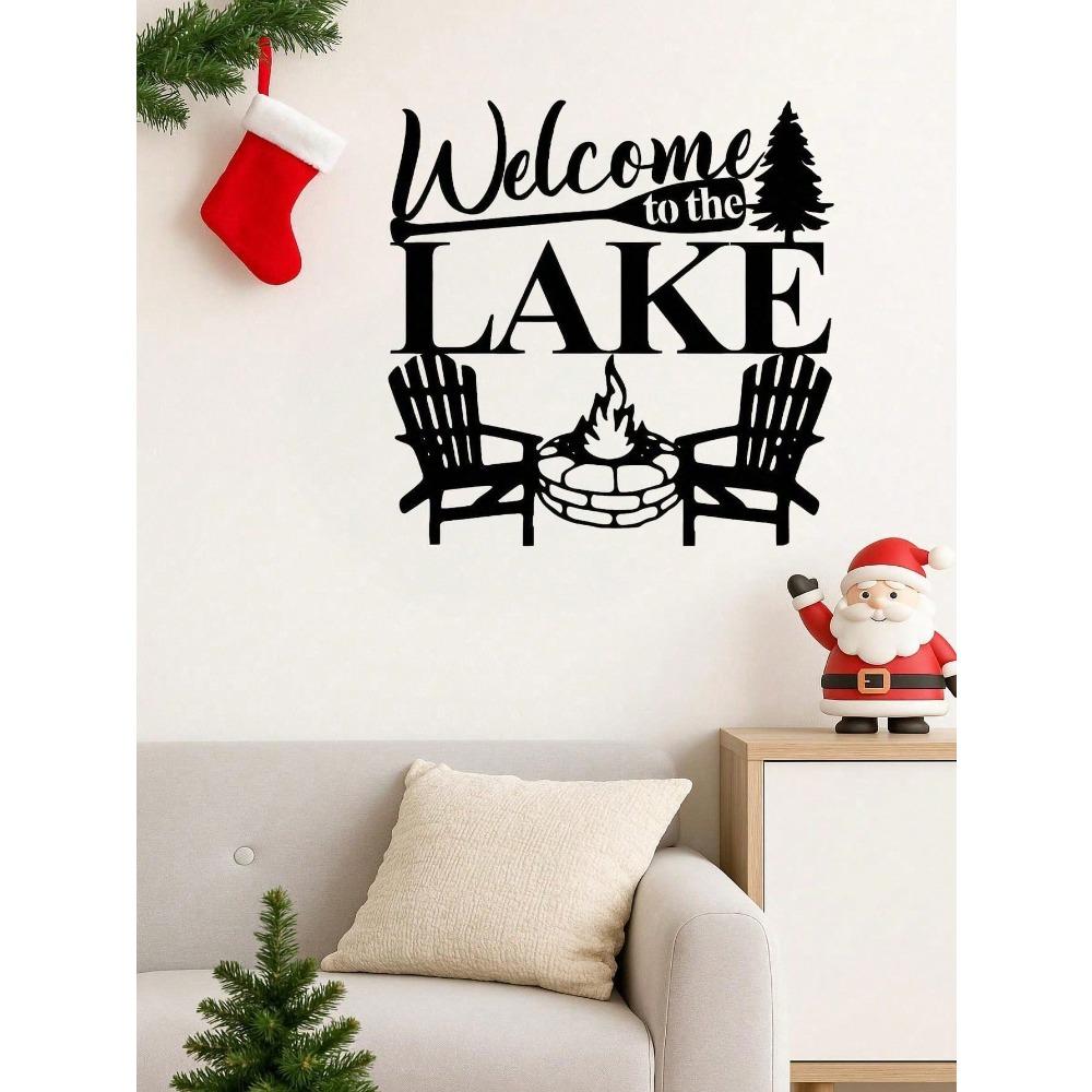 Lake Abstract Metal Wall Art Halloween Christmas Decor Waterproof Rustproof Modern Home Office Gift
