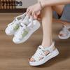 Sandals Female Summer Female Shoes Thick Bottom Hollow Muffin Fashion Casual Sports Flat White Shoes