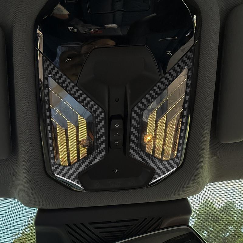 Carbon Fiber Car Interior Overhead Reading Light Frame Sticker For BMW 5 Series i5 G60 G68 2024-2025 Decorative Trim Accessories