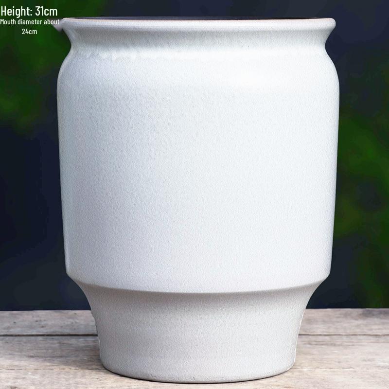 Minimalist Large Coarse Pottery Flower Pot for Succulents and Green Plants