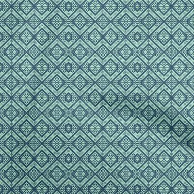 Cotton Flex Dark Teal Blue Fabric Geometric Diy Clothing Quilting Fabric Print Fabric By Yard 40 Inch