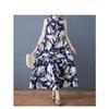 Ladies' Versatile Temperament Retro Loose Stand Up Collar Mid Length Dress