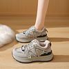 Internet celebrities thick-soled heightening casual shoes women's 2025 winter new velvet versatile sports shoes popular warm running shoes