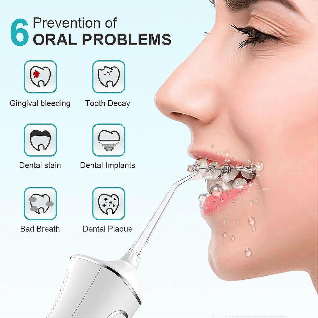 SCSYV Water Flosser,Water Flosser Cordless,Portable Dental Flossers with 4 Modes 5 Tips,Dental Care,Waterproof Oral Irrigator Rechargeable Powerful Te