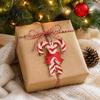 Rustic Wooden Christmas Tree Pendants 12/24/36 Pcs Candy Decorations, Lollipop Picks for Tree, Red Decorative Hanging Candies Holidays White