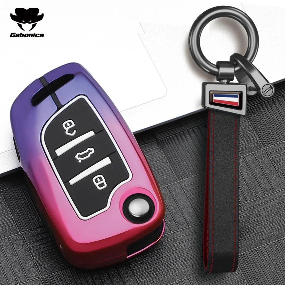 Estuche Plegable para Llave de Coche de Aleación de Zinc de 3 Botones Cubierta Completa Para Peugeot Citroen C1 C2 C3 C4 C5 Ds3 Ds4 Ds5 Ds6 Accesorios de Carcasa para Llave de Coche