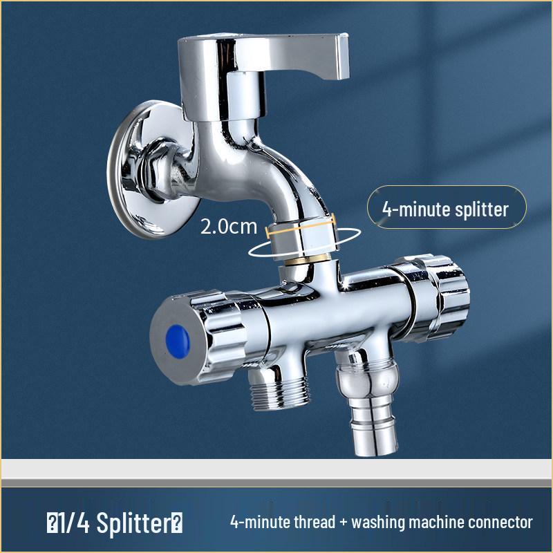 Dual Outlet Faucet Splitter - Two-Way Connector for Washing Machine Inlet Hose
