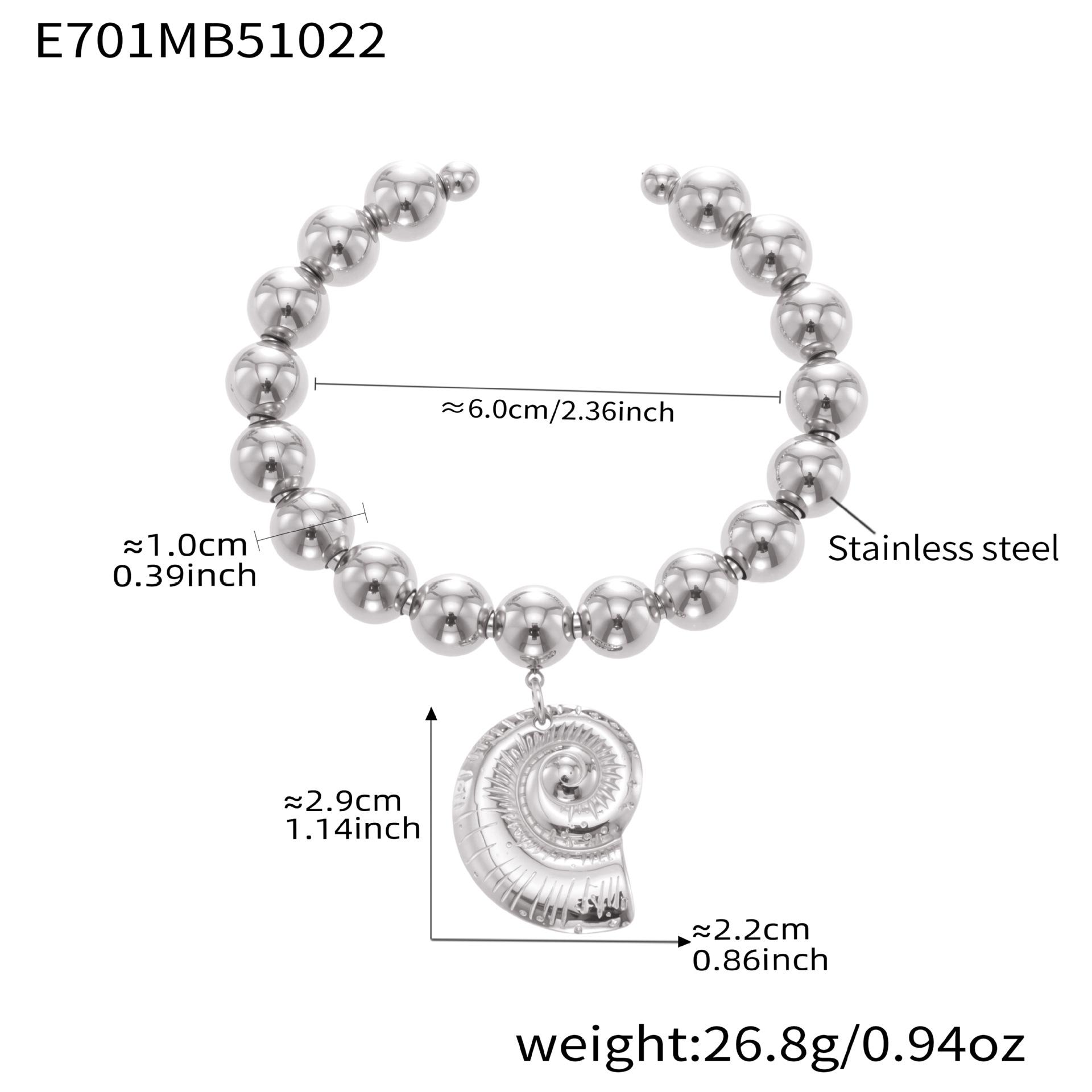 Oumaijia Позолоченный 18-каратным золотом браслет из нержавеющей стали с бусинами в виде сердечек