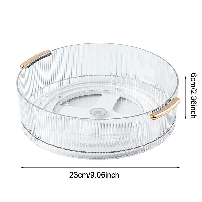 1Pcs Rotating Turntable Desktop Storage Box 360° Rotating Cosmetic Storage Box Lotion Display Box Round Transparent Tray