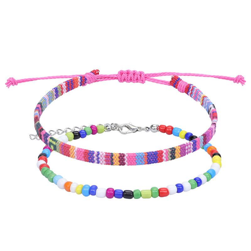 Bohemia National Style Handmade Cotton Linen Woven Bracelet For Women Men Colorful Rainbow Friendship Bracelet Fashion