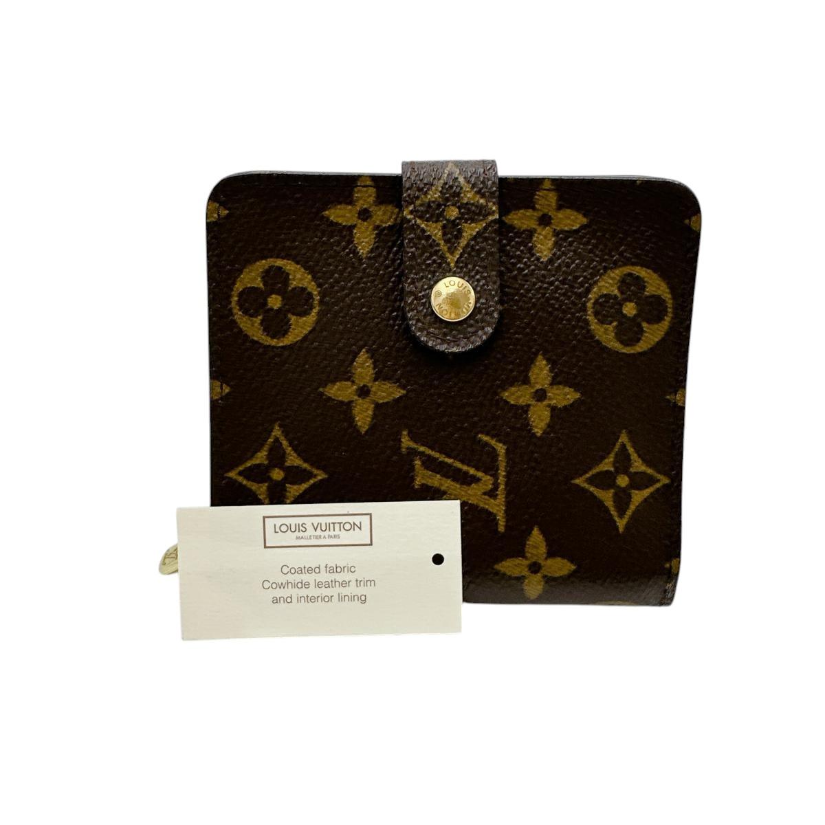 

LOUIS VUITTON Monogram Compact zip wallet Monogram canvas Brown unisex M61667 Used