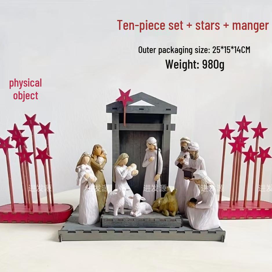 Weihnachtsserie Desktop Harz Krippe Ornament
