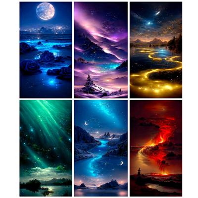 New Arrival 5D diamentowe malowanie gwiaździste niebo krajobraz pełne diamentowe mozaiki zestawy do szycia Rhinestone DIY haft Home Decor