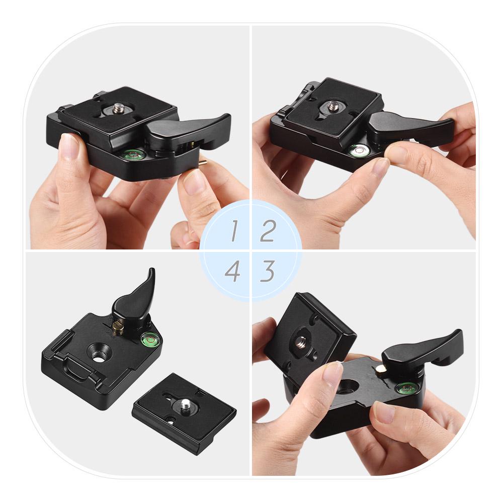 

Адаптер зажима быстросъемной площадки с быстросъемной площадкой, винт 1/4 дюйма, отверстие для винта 1/4 и 3/8 дюйма, уровень