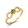 Infinity Knot 3MM Round Peridot 925 Sterling Silver Gold Vermeil Bow Tie Women Wedding Ring