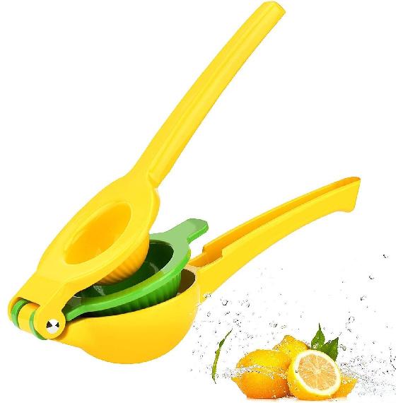 Manual Lemon Squeezer - Hand Juicer Fresh Citrus Juicer Aluminum Acid Orange Juicer Fruit Juicer Juicing Machine Hand Moving - Yellow