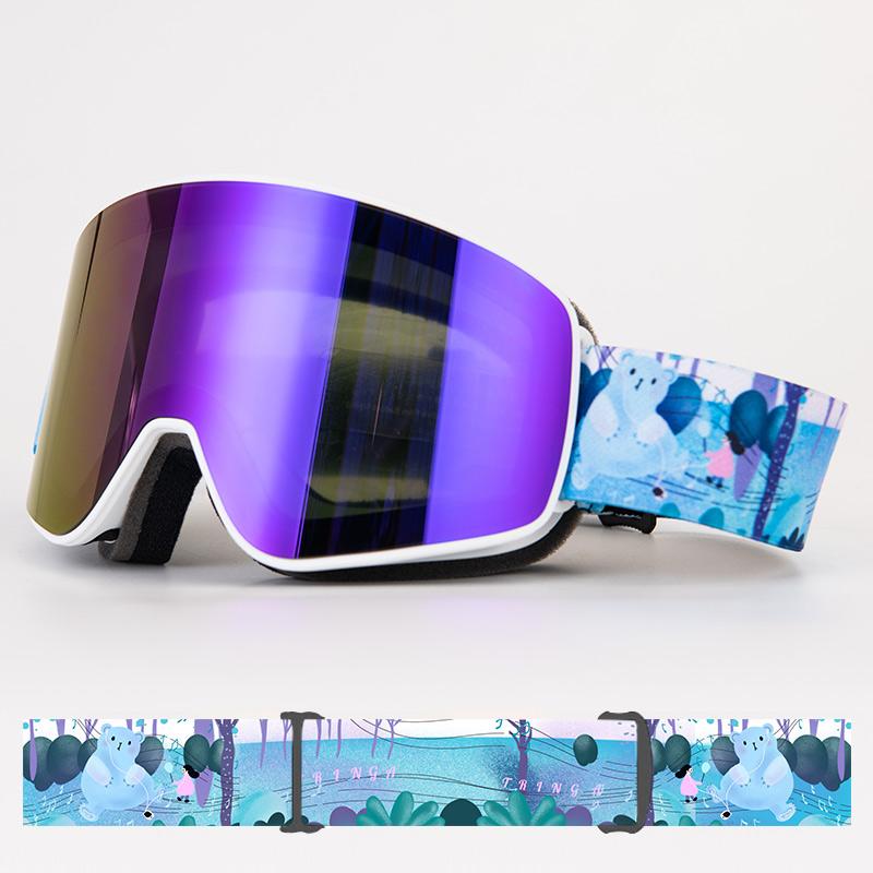 Ochelari de schi HD Mirror Straturi duble UV400 Anti-aburire Snowboard Snowboard Mască de schi Ochelari