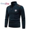 Cozy Up Maglione a maniche lunghe da uomo Nuovo pullover con mezza cerniera Colletto rialzato Morbido
