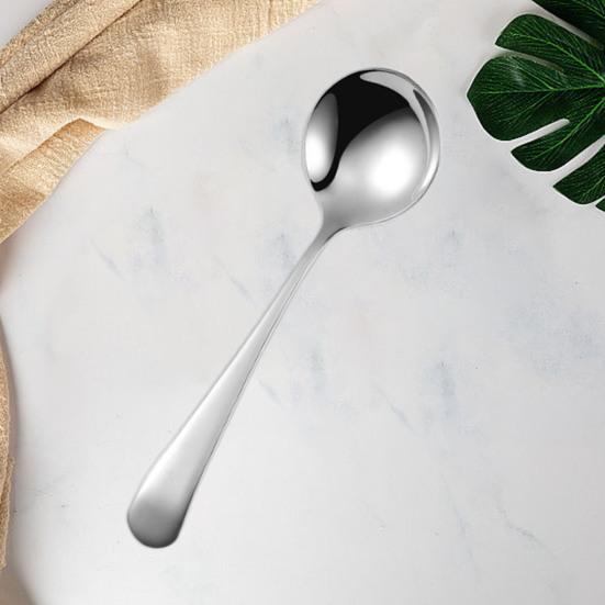 Stainless Steel Dessert Spoon Smooth Modern Spoons Design Coffee Soup Edge Kids Rust-Proof Dishwasher