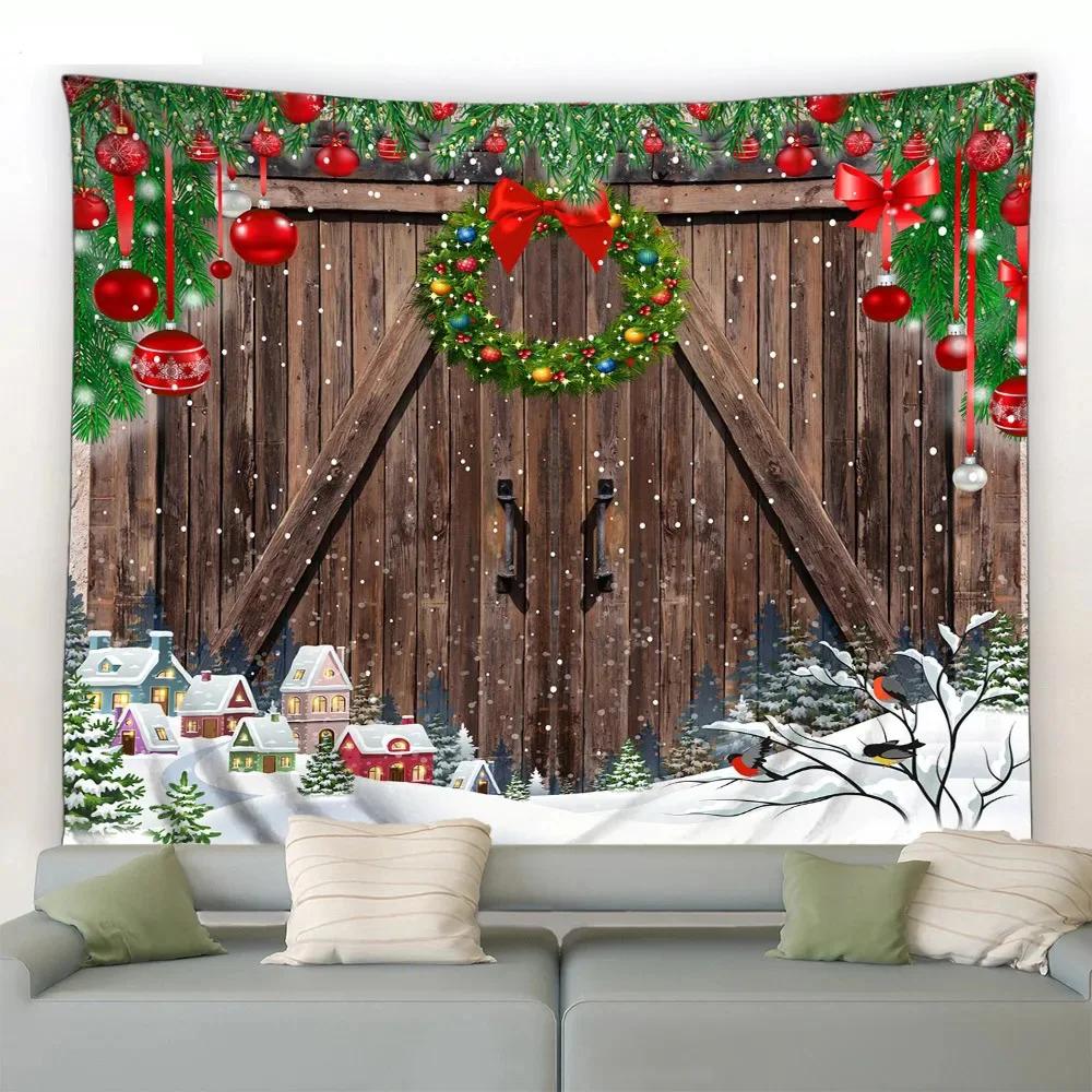 Christmas Cute Snowman Tapestry Bedroom Living Room Home Christmas Decoration Tapestry