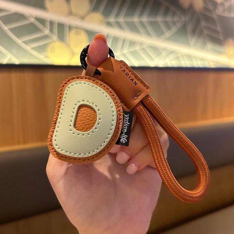 Customizable Leather Letter Keychain Pendant for Girls and Couples