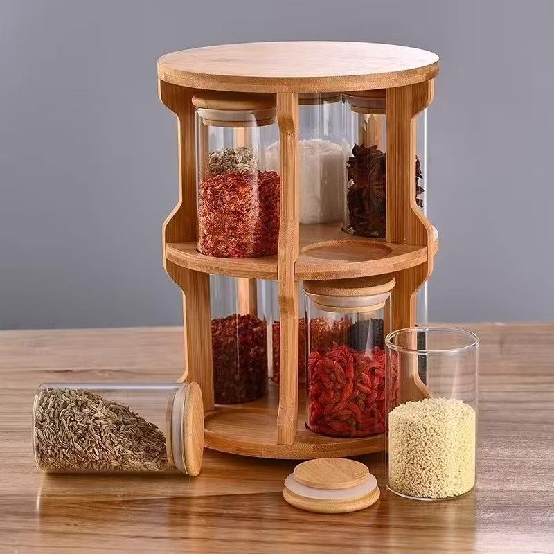 High Borosilicate Glass Kitchen Storage Jar Set - Transparent, Dustproof, Sealed Dispenser.